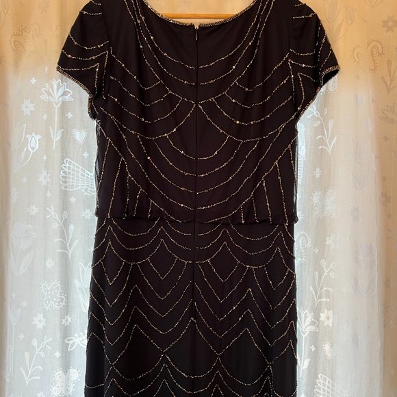 Adrianna Papell Beaded Blouson Gown NAVY - Picture 5 of 11